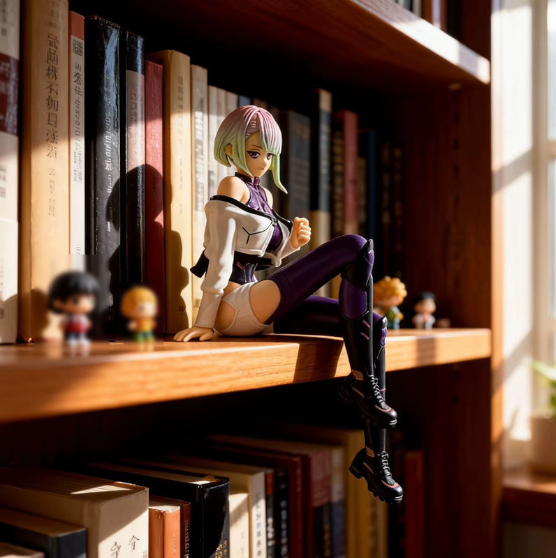 Bandai Edgerunners Anime-Figur Lucy in Sitzpose, mehrfarbiges Cyberpunk Desktop-Modell aus Kunststoff - Bild 1
