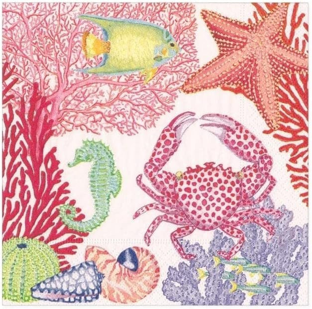 Ka Chen Muxi Strandtuch Aquarell Ozean Koralle Krabbe aus Mikrofaser, Mehrfarbig, Breite: 40 cm, Höhe: 60 cm - Bild 1