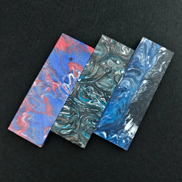 DIY-Harzgriff-Verbund-Patchmaterial für Messergriffe in Rot und Mehrfarbig, B/H/T: 120 x 40 x 8 mm - Bild 1