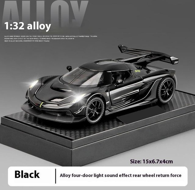 Linyi toy car Sportwagen-Legierungsmodell, 1:32, mit Soundeffekt, Rückziehfunktion, ab 14 Jahren - Bild 1