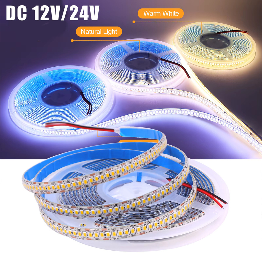 HEGEHE LED-Streifen wasserdicht IP65 SMD 240 120 LEDs/m in Warmweiß/Naturweiß für DC 12V 24V - Bild 5