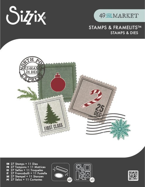 Sizzix Clear Stamps Framelits Special Delivery Briefmarken transparent - Bild 1