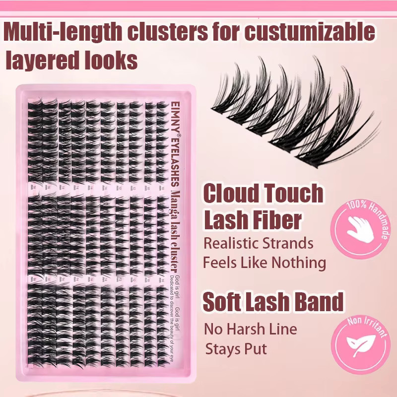 EIMNY Künstliche Wimpern Spiky Wheat Ear, 300 Stück, Natürlich - Bild 3