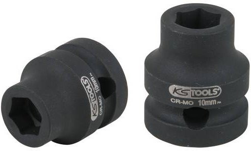 KS Tools 1/2 Zoll Sechskant-Kraft-Stecknuss extra kurz 10,0 mm aus Chrome-Molybdän in Schwarz - Bild 1