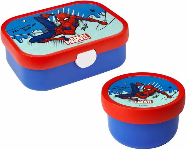 Mepal Campus Obst- und Bentobox Spiderman in Multicolour mit Besteck und Trennfächern, 300 ml und 750 ml - Bild 1