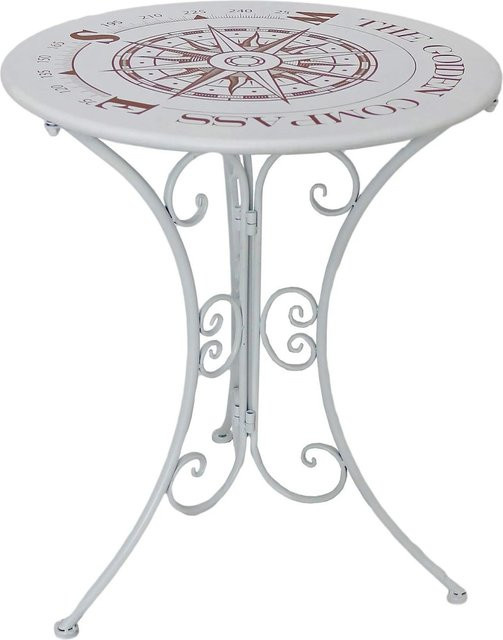 DELUKE Gartentisch SOFIA aus Stahl in Weiß, quadratischer Terrassentisch für Garten und Außenbereich, B/T/H: 60 x 60 x 70 cm - Bild 1