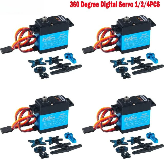Feetech FT6335M Digitaler Servomotor, 360° Kontinuierliche Rotation, Blau, Metall - Bild 1