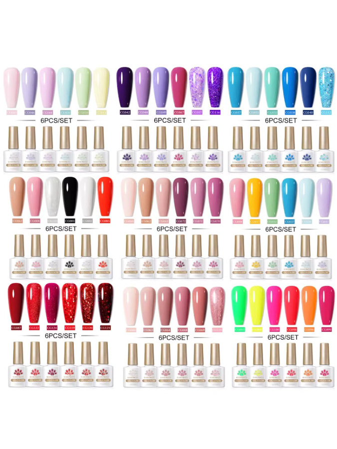 BORN PRETTY Nagelgel-Set Macaron, 6-teilig, ablösbares UV-Gel - Bild 1