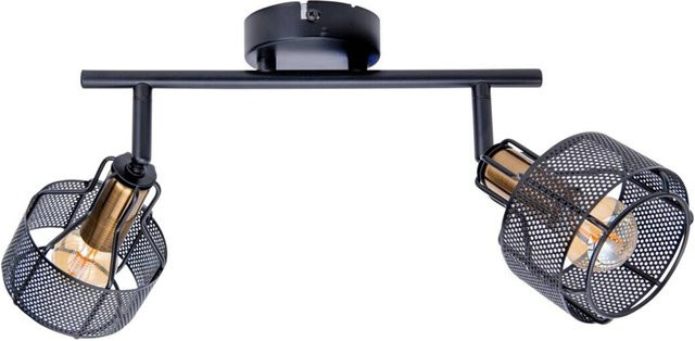Näve Wand- und Deckenleuchte Foro 2-flammig Schwarz-Gold aus Metall B/H/T: 18,5 x 15 x 32 cm - Bild 1