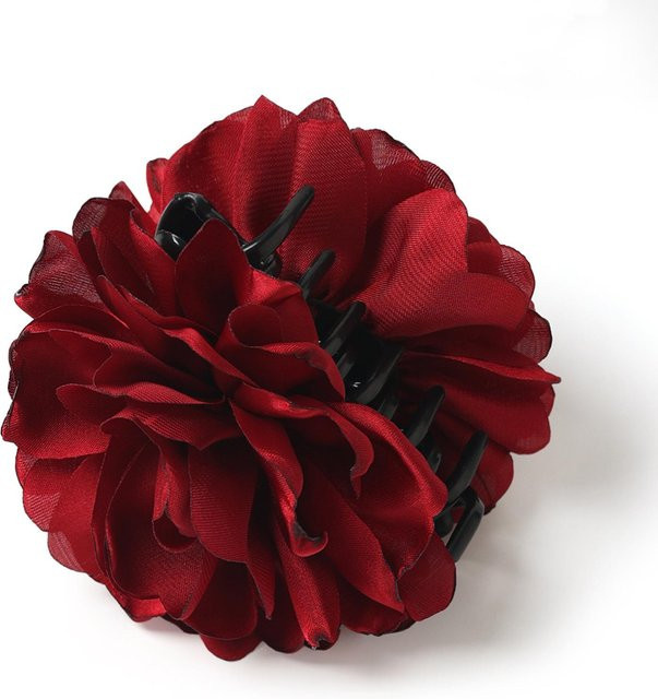 Haar-Greifclip Französischer Satin-Kamelienblüten, Damen - Bild 1