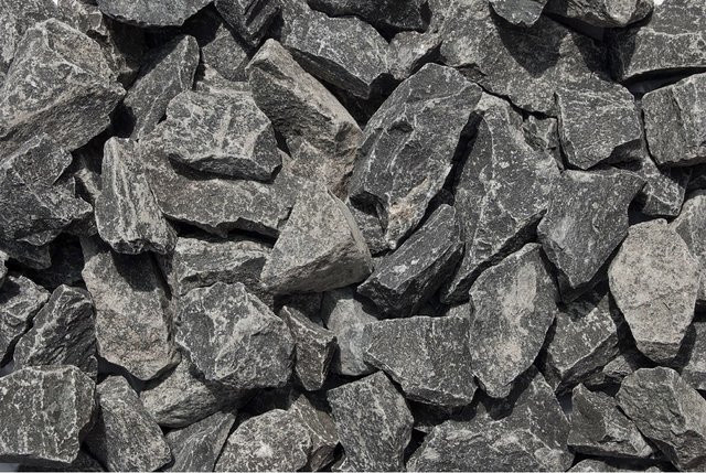 Scherf Basaltbruch Schwarz als Dekosteine für den Garten, Körnung 80 - 200 mm, 1000 kg Big-Bag - Bild 1
