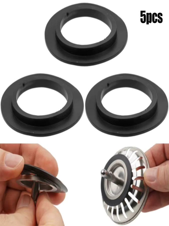 Franke Gummi Waschbecken Filter und Korb Sieb Stecker Dichtung Set, Schwarz, 5 Stück - Bild 4