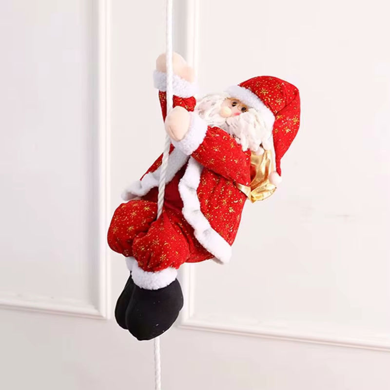 Roter Weihnachtsmann als hängendes Plüsch-Hängeornament aus Textil für deine Weihnachtsdekoration - Bild 2