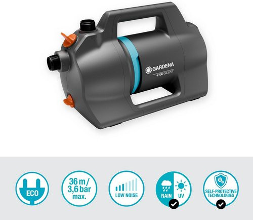 GARDENA Gartenpumpe Silent in Grau mit 4.100 l/h Fördermenge und 550 W Leistung - Bild 1