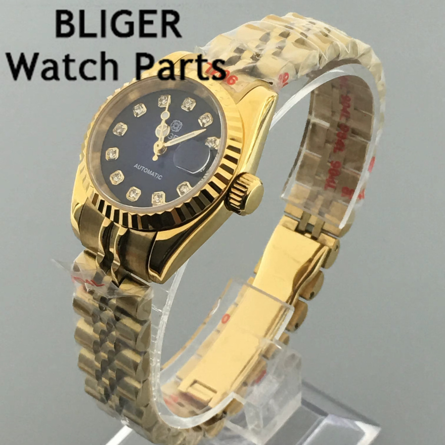 BLIGER Armbanduhr Automatik, Roségold, Grün, Diamant, 26 mm, Damen - Bild 1