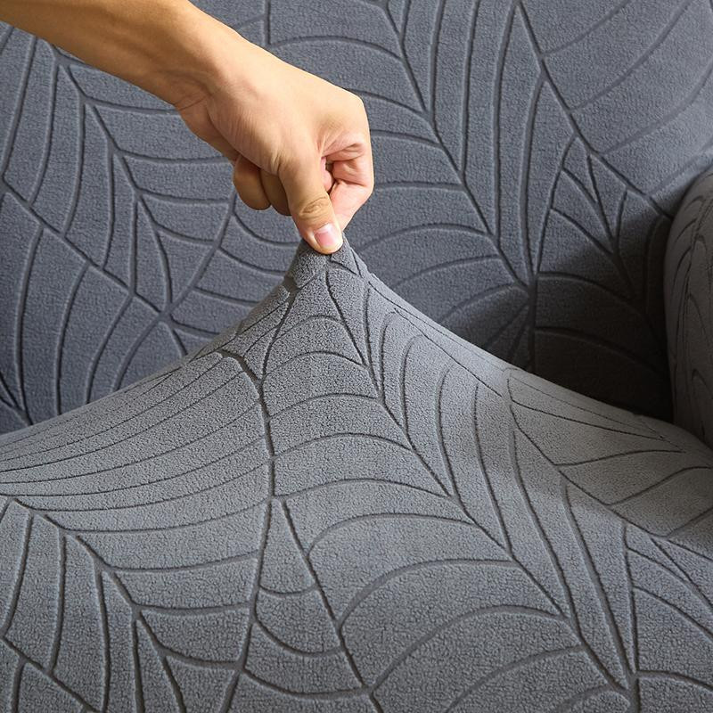 Yiran Furniture Ottomanenbezug aus Jacquard-Stretch-Stoff, schmutzabweisender Hockerbezug für quadratische Hocker, 1 Stück - Bild 2