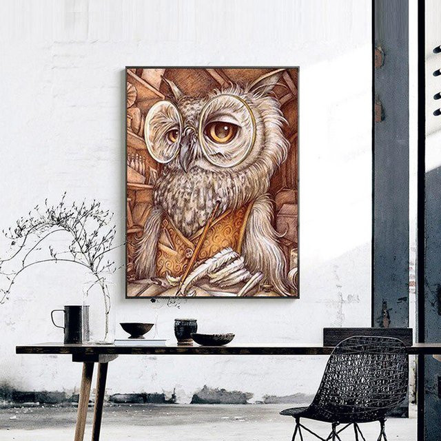 FIYO Diamant-Gemälde mit runden Mosaik-Steinen in Grau, modernes Animal-Print Strass-Stickbild, Breite: 30 cm, Höhe: 20 cm - Bild 1