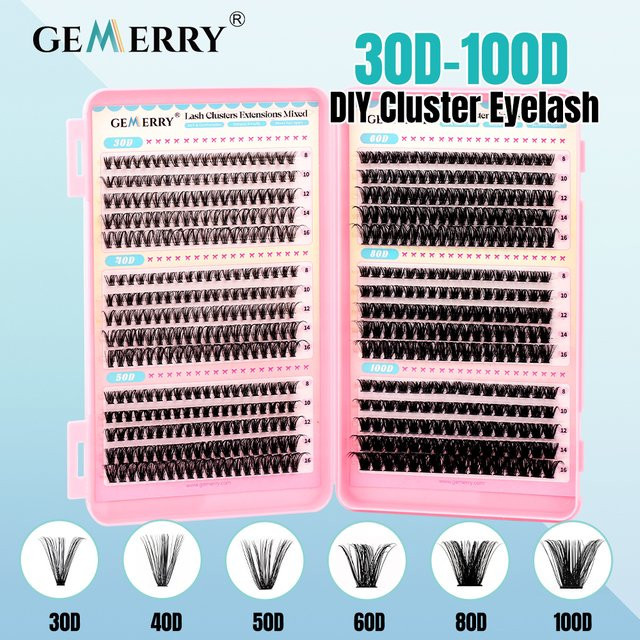 GEMERRY Cluster-Wimpern DIY-Set, Falsche Wimpern-Bündel - Bild 1