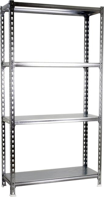 PROREGAL Schwerlastregal Mid Metal Shark, silber, H x B x T: 150 x 110 x 40 cm, Fachlast 200 kg, pulverbeschichtet aus Metall - Bild 1