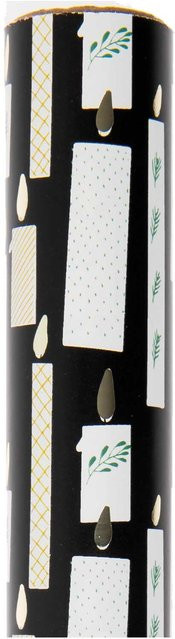 Rico Design Geschenkpapier Paper Poetry Nostalgic Christmas Kerze Schwarz 80 cm x 2 m mit Hot Foil Veredelung - Bild 1