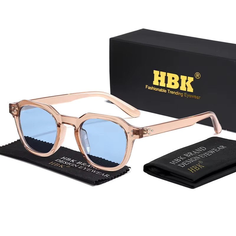 HBK Mode Sonnenbrille Rund, TR-90, Vollrand, transparent, Unisex, polarisiert - Bild 1