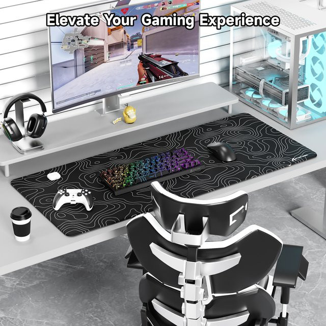 Attack Shark CM02Pro Gaming-Mauspad für E-Sports, laminiert, Schwarz/Grau, B/T/H: 89,99 x 39,93 x 0,41 cm - Bild 1