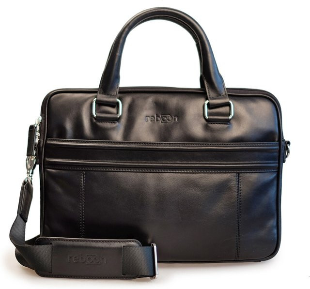 REBOON Laptoptasche aus Leder für 13 Zoll in Schwarz - Bild 1