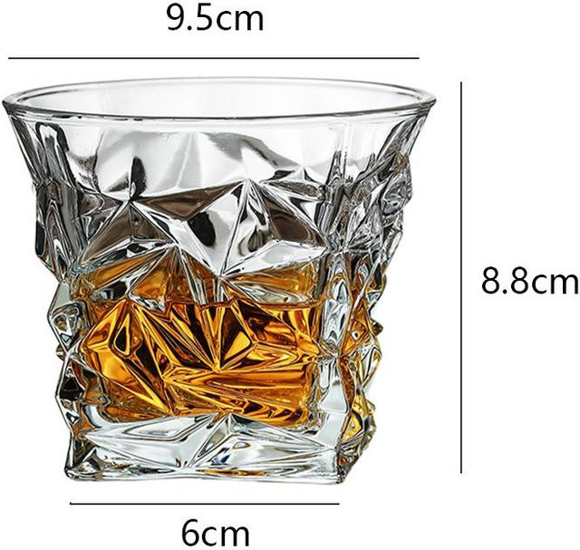 Kreatives Kristall-Glasbecher Set von Yiran Furniture, Retro-Design mit Eisform-Optik für Whiskey und Rotwein, transparent - Bild 1