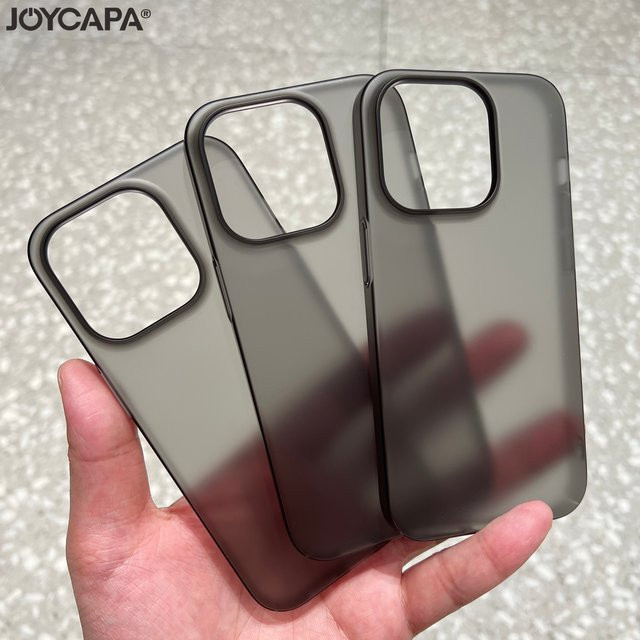 JOYCAPA Handyhülle aus mattem PC für iPhone 15 14 Plus 13 12 11 Pro Max, ultra dünn und stoßfest, transparent, schwarz, grau - Bild 1