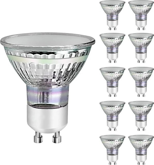 NETTLIFE LED Leuchtmittel GU10 aus Glas in Transparent, Warmweiß, 10er-Set - Bild 1