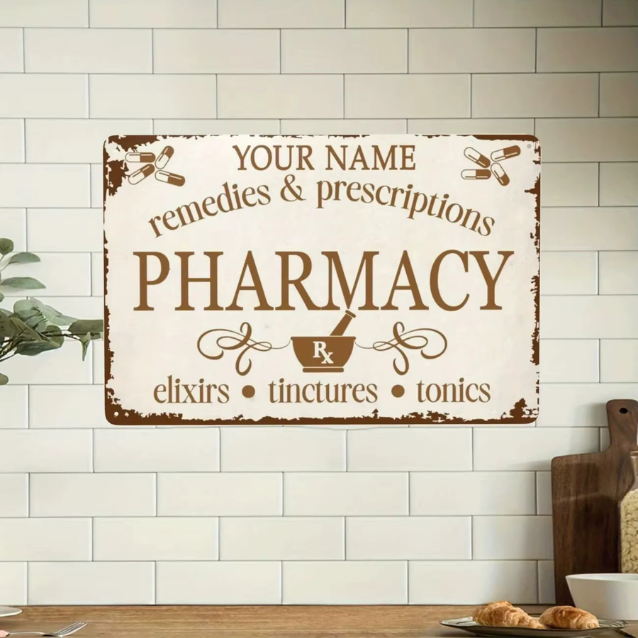 Personalisiertes Vintage Apotheken-Metallschild von CIFBUY im Landhausstil zur Wanddekoration - Bild 4