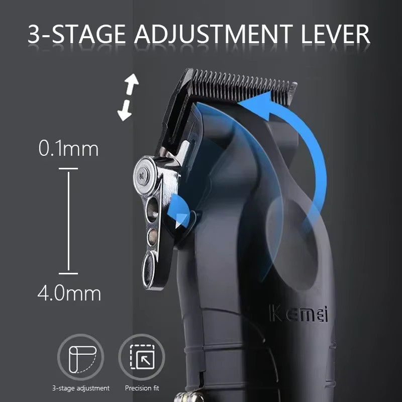 Kemei Haar Clipper Kit, Elektrischer Haartrimmer, Herren, Schwarz - Bild 3