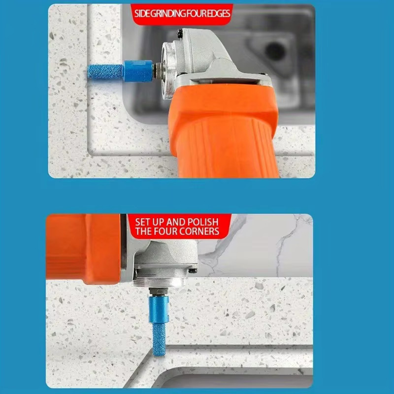 Diamant-Fräser M10 vakuumgelötet für Keramikfliesen, Marmor und Stein, blau, passend für 100 Typ Winkelschleifer, Durchmesser: 6 mm, 10 mm oder 15 mm - Bild 4