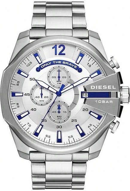 Diesel Chronograph, Quarz, Edelstahl, 51 mm, Herren, silber/weiß - Bild 1