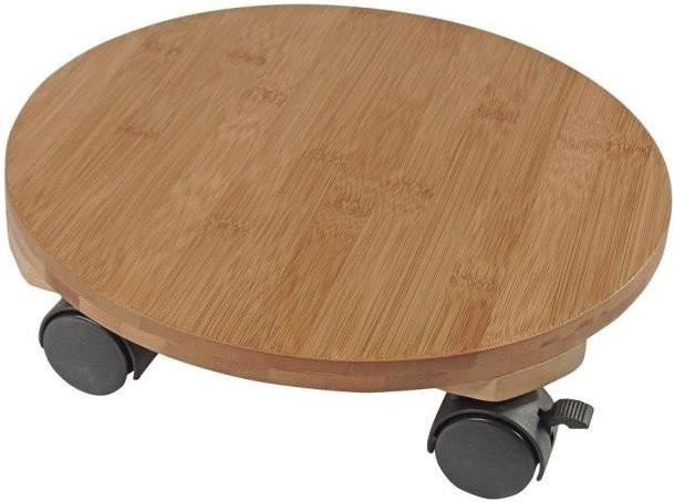 NATURE Rollen-Tablett für Pflanzen aus Bambus, braun, Höhe: 8 cm, Durchmesser: 30 cm - Bild 1
