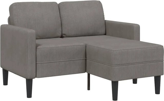 vidaXL 2-Sitzer-Sofa mit Chaiselongue in L-Form, Hellgrau, Stoffbezug, Breite: 125 cm, Tiefe: 85 cm, Höhe: 118 cm - Bild 1