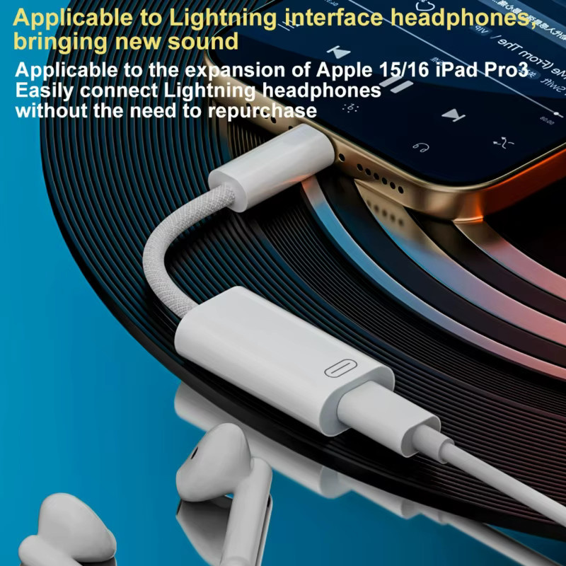BSN USB-C auf Lightning Audio-Adapter in Weiß für iOS und USB-C Geräte - Bild 5