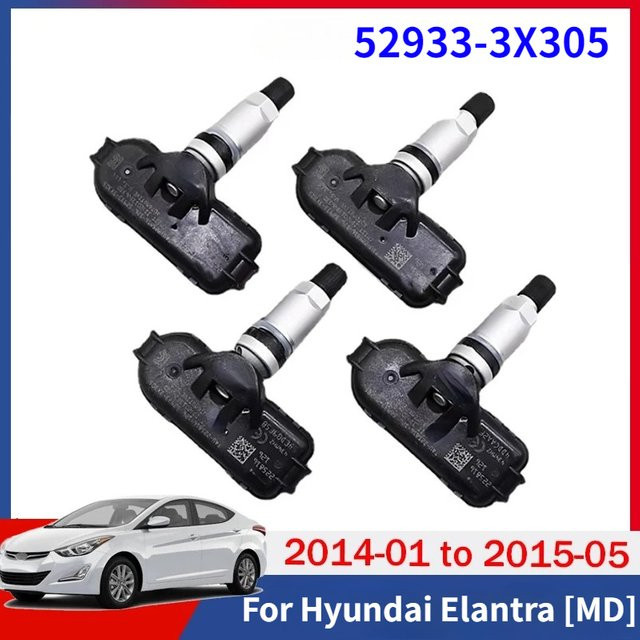 GANGLE Reifendruck Sensor Set 4er Pack in Schwarz für Hyundai Elantra 2014-2015, Kia Rio 2011-2017 und Cerato 2013-2018 - Bild 1