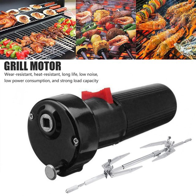 Elektrischer Grill Rotator Motor und Drehspieß Set in Schwarz - Bild 1