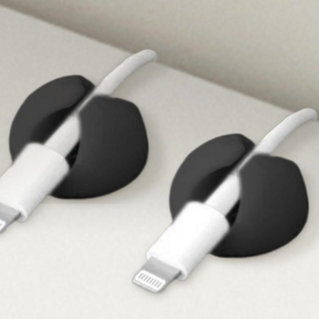 Selbstklebender Kabel-Organizer aus Kunststoff für deinen Schreibtisch, 10 Stück, Schwarz - Bild 1