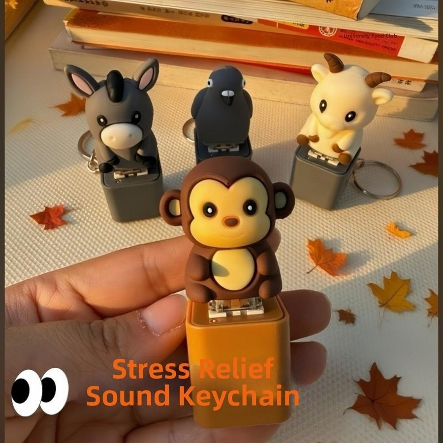 CDganmo Fidget Tier Klicker Schlüsselanhänger LED-Licht Stressabbau-Spielzeug - Bild 2
