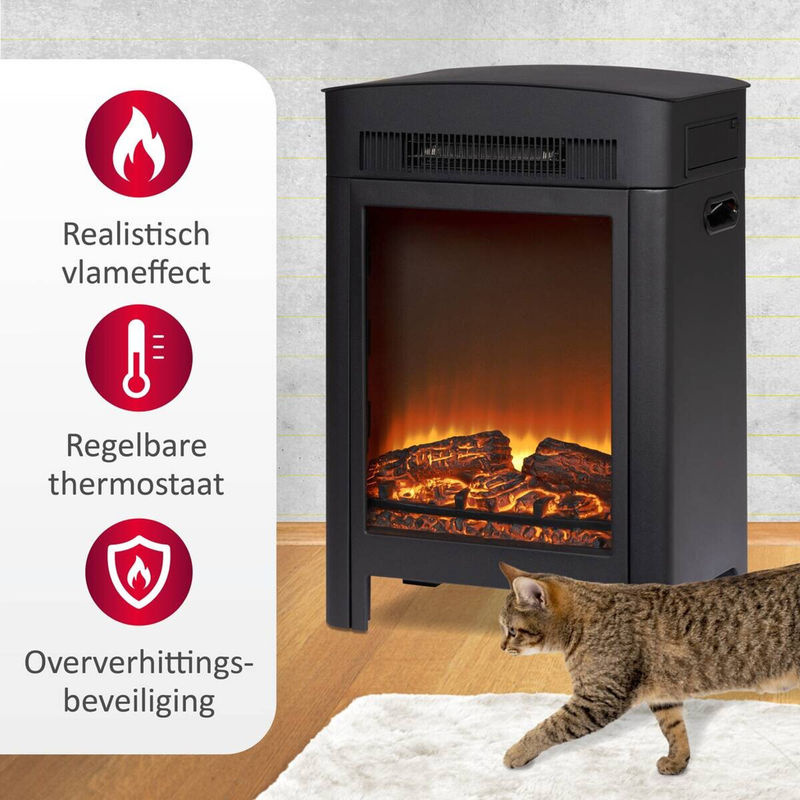 Alpina Elektrokamin aus Metall in Schwarz mit 1800 W, B/H/T: 59 x 41 x 26 cm - Bild 3