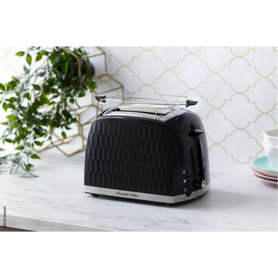Russell Hobbs Honeycomb Toaster 26061-56 in Schwarz aus Kunststoff und Edelstahl, B/H/T: 18,2 x 22,1 x 27,0 cm - Bild 2