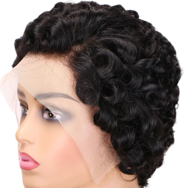 SHES BEAUTY Bob-Perücke, 6 Zoll, Echthaar, lockere Locken, Damen - Bild 1