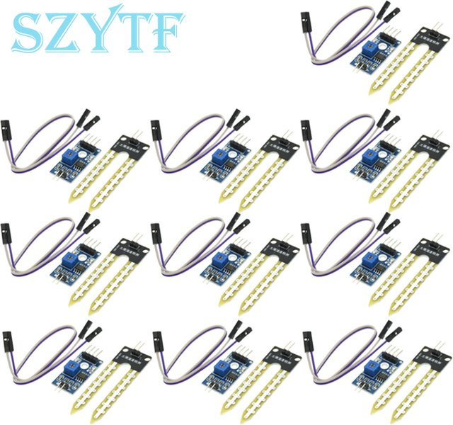 SZYTF LM393 Bodenfeuchtigkeitssensor Modul zur Feuchterkennung für Arduino und DIY Roboter, Blau - Bild 1
