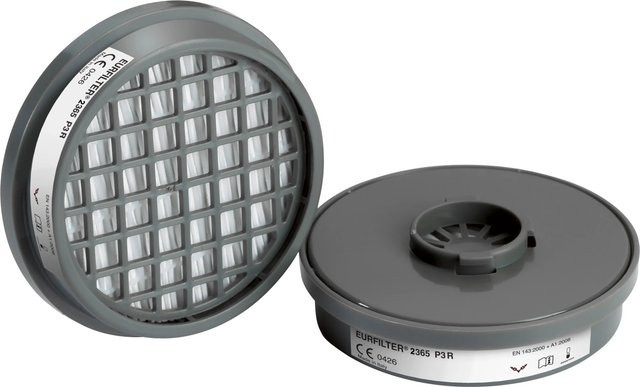 LUX-TOOLS Compakt Filter P3 R für Halbmaske, 2 Stück, grau - Bild 1