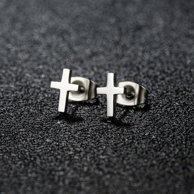 SMJEL Ohrstecker Kreuz, Edelstahl, Damen - Bild 1