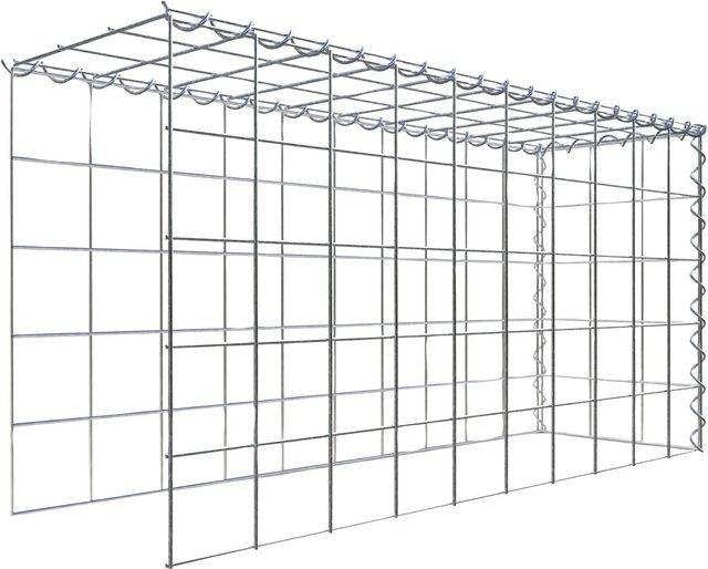 Gabiona Gabione-Anbaukorb Typ 4 aus Stahl, silbergrau, B/T/H: 50 x 100 x 30 cm, Maschenweite: 10 x 10 cm - Bild 1