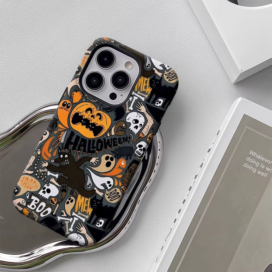 Halloween Mash Handyhülle für Apple iPhone 17 16 15 14 13 12 Pro Max Plus mit doppelschichtiger Rückseite in Multicolour - Bild 5
