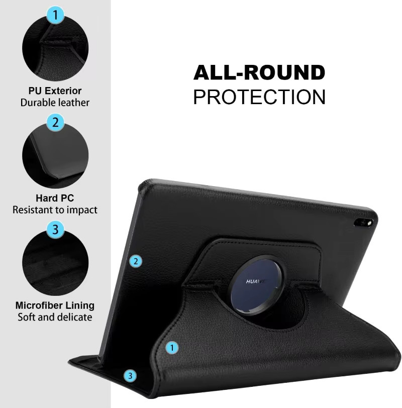 360-Grad-Schutzhülle für Huawei MatePad SE, Honor Pad X8a, X9, V8 Pro, V9, V6, V7 und Air 11.5S in Schwarz - Bild 4